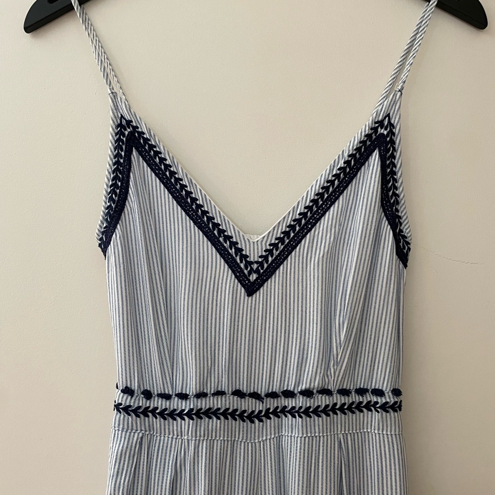 Japna Blue and White Striped Jumpsuit